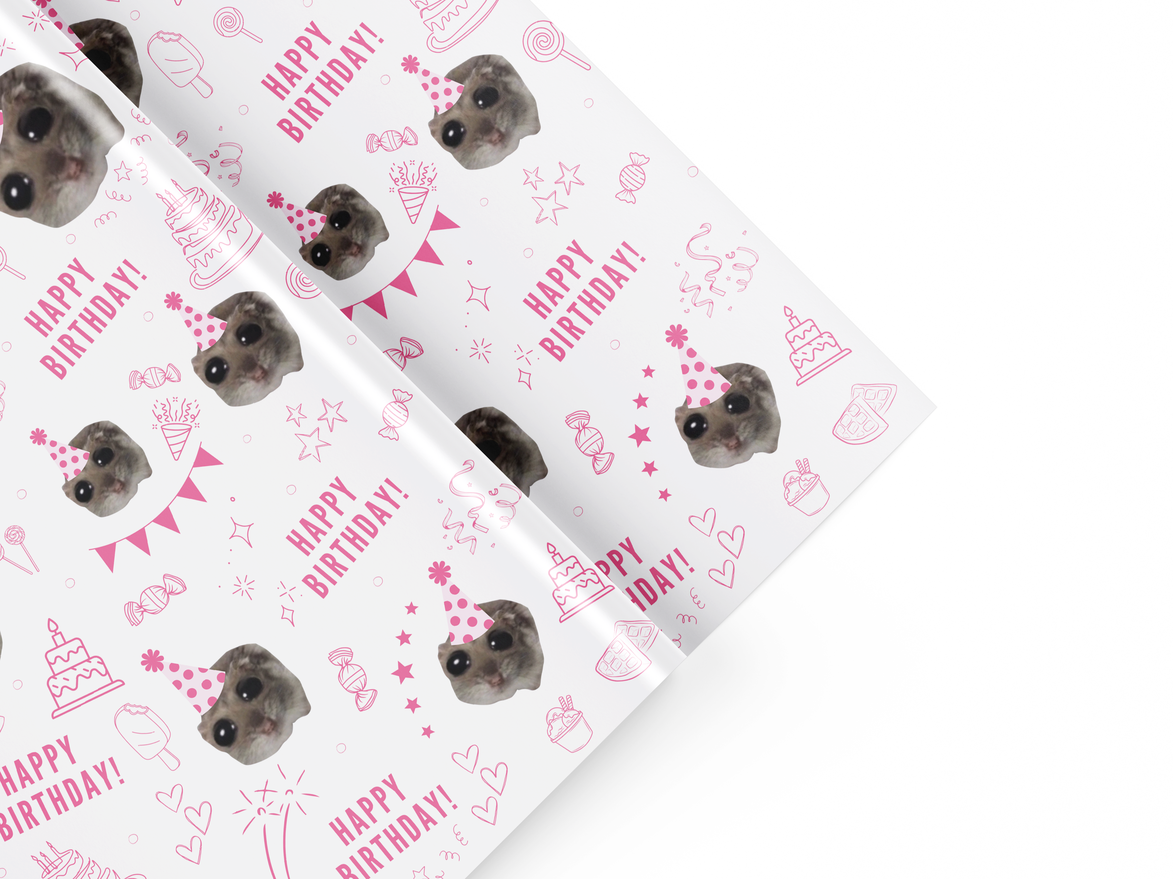 HAPPY SAD HAMSTER| EXTRADICKES GESCHENKPAPIER | 5 Stück 70cm x 50cm