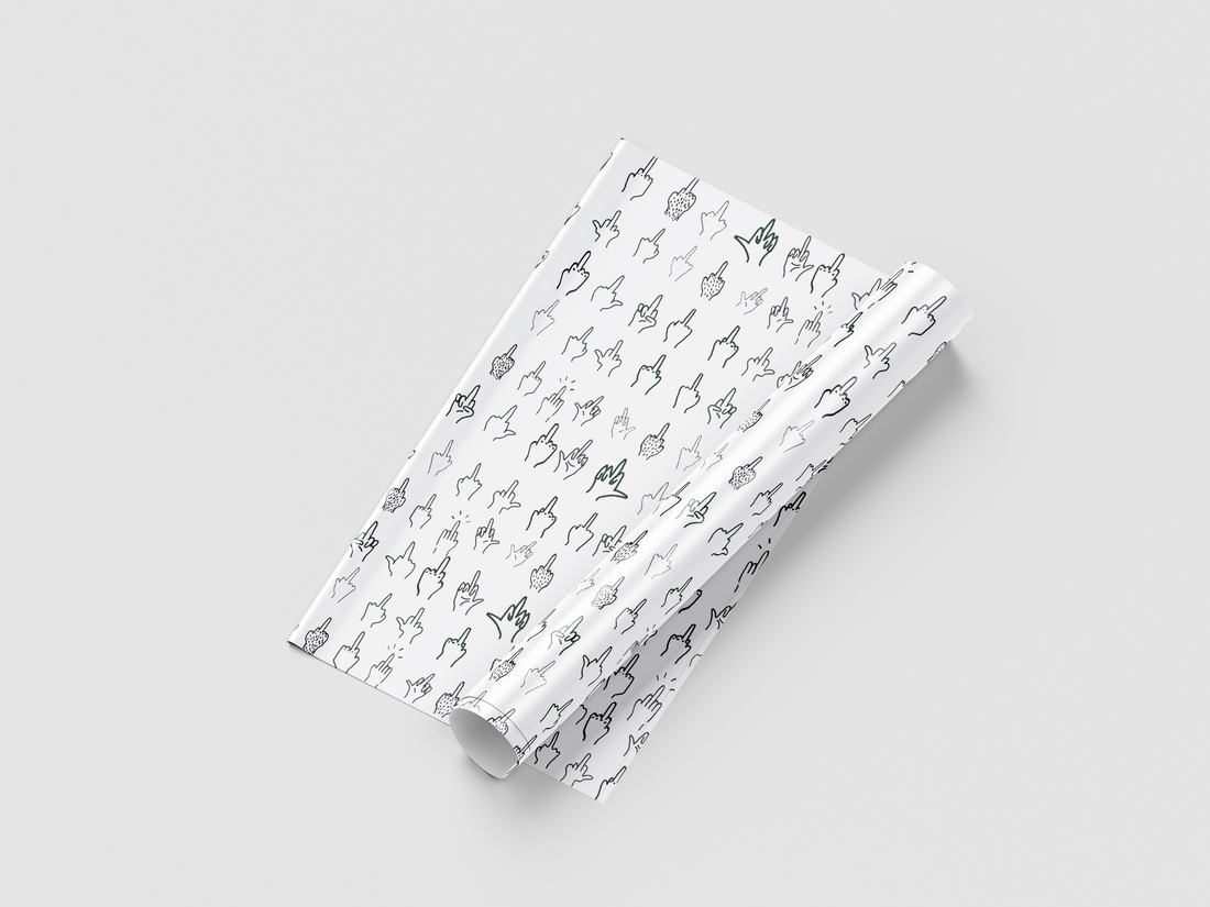 HERZLICHEN MITTELFINGER | EXTRADICKES GESCHENKPAPIER | 5 Stück 70cm x 50cm