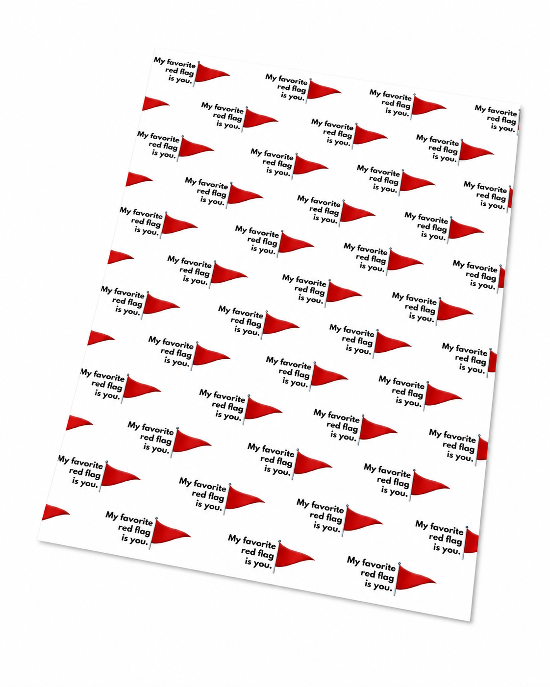 MY FAVORITE RED FLAG IS YOU | EXTRADICKES GESCHENKPAPIER | 5 Stück 70cm x 50cm